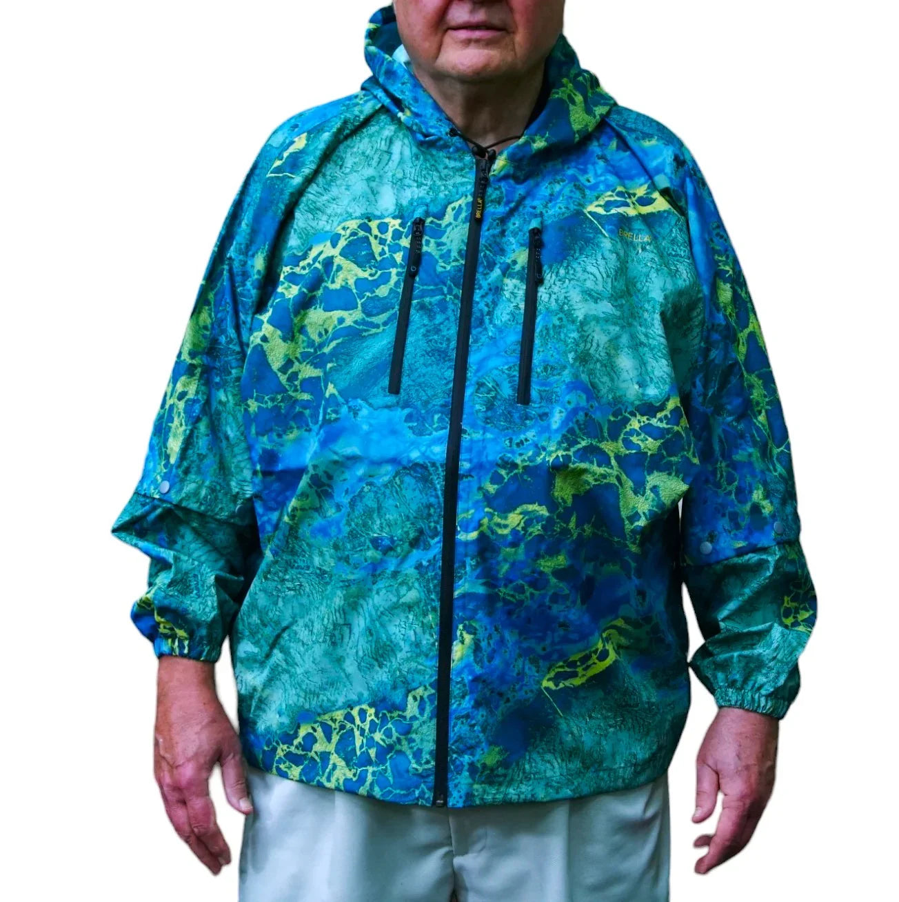 Brella Blue Yellow Unisex Rain Jacket