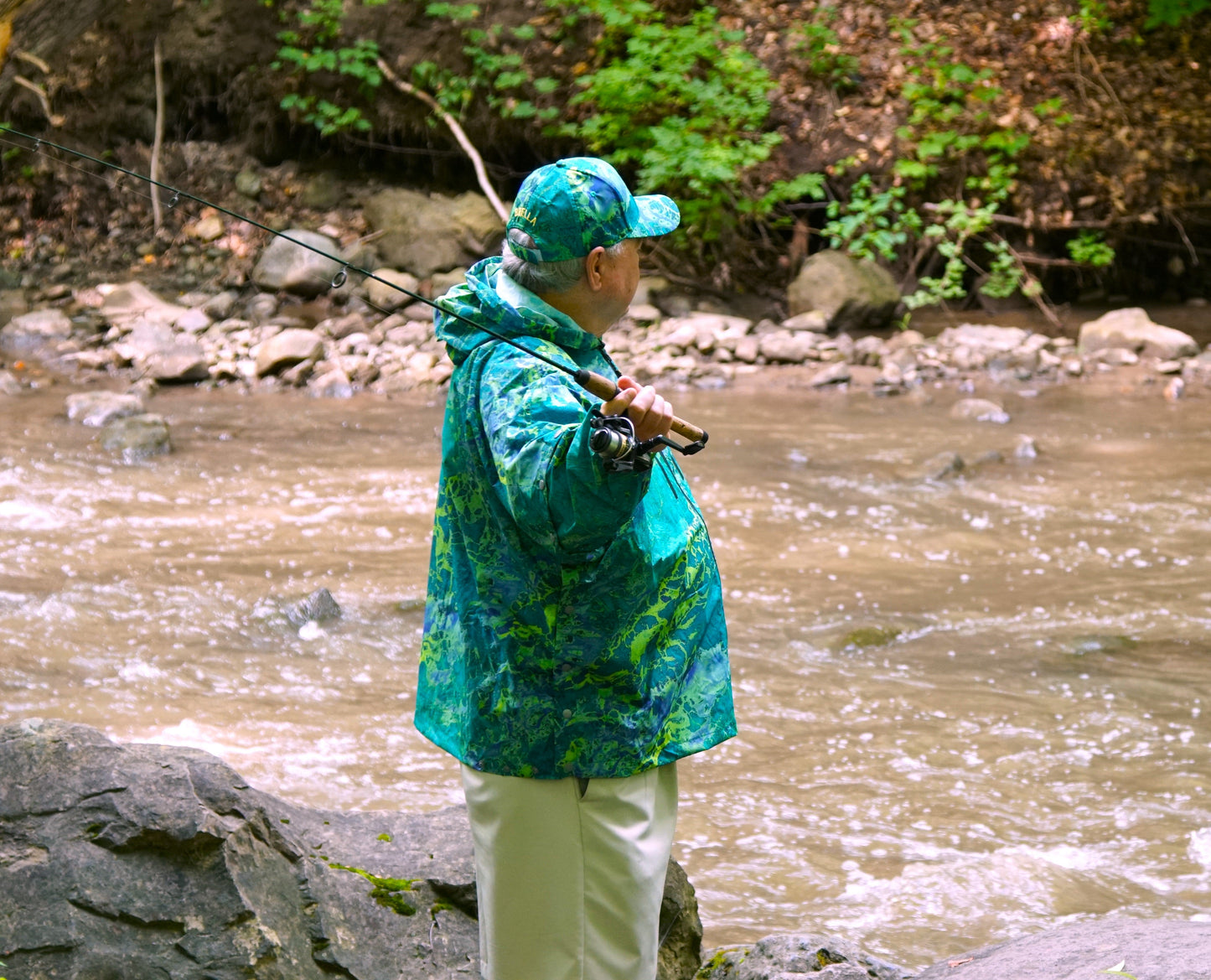 Brella 2015 Blue Green Unisex Rain Jacket - The Brella Nation