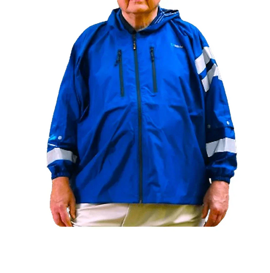Brella Blue Unisex Hybrid Rain Jacket w/ Reflective Body and Sleeve Strips