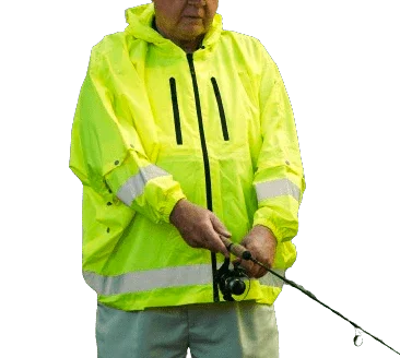 Brella Lime Green Unisex Hybrid Rain jacket w/ Reflective Strips