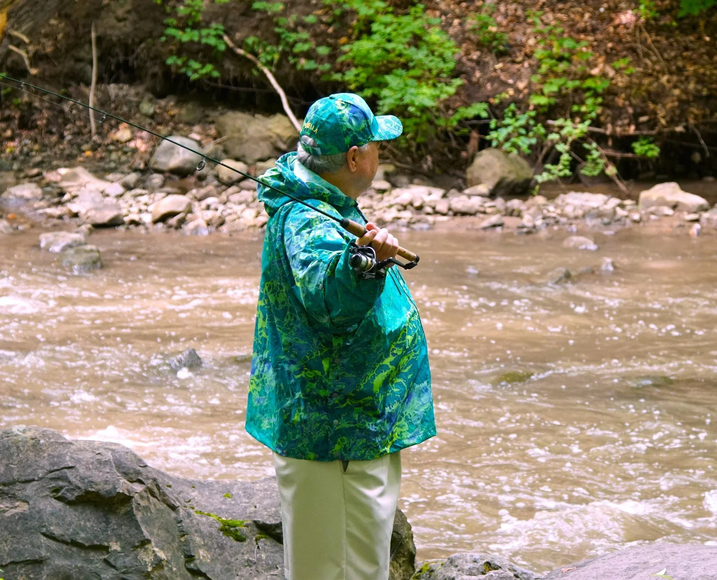 Brella 2015 Blue Green Unisex Rain Jacket - The Brella Nation