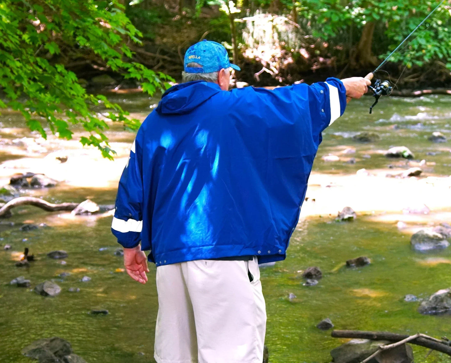 Brella 2020 Light Blue Unisex Rain Jacket w/ Reflective Body and Sleeve Strips - The Brella Nation