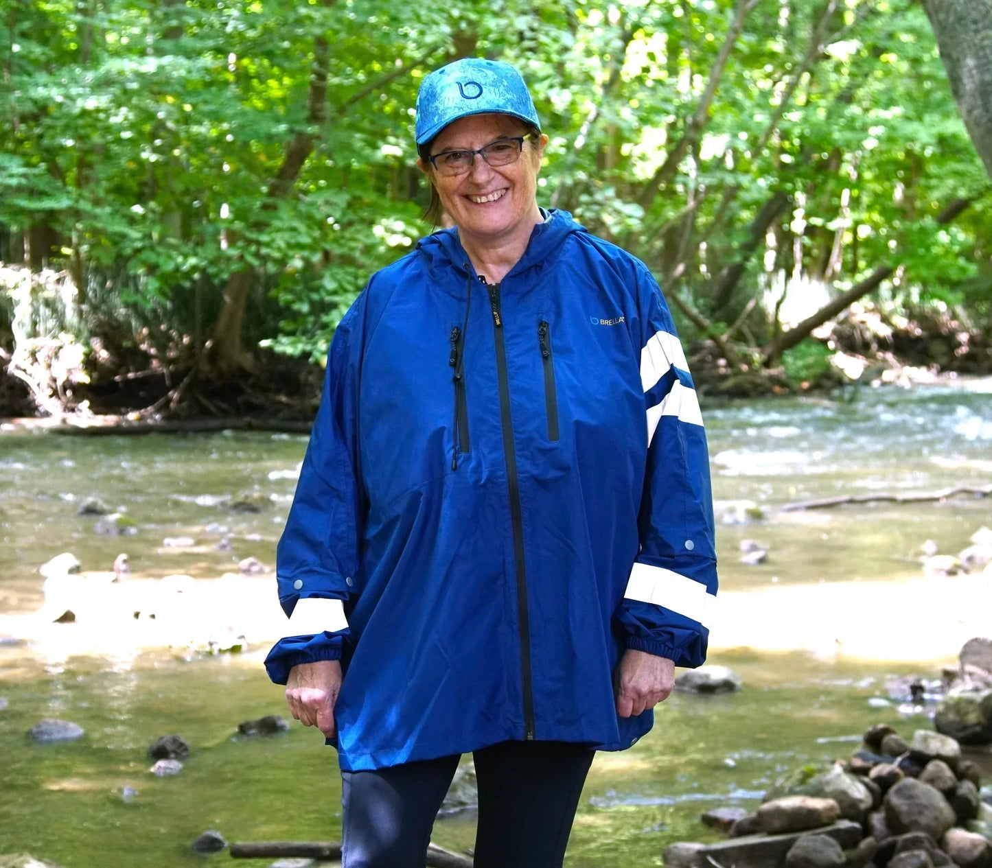Brella 2020 Light Blue Unisex Rain Jacket w/ Reflective Body and Sleeve Strips - The Brella Nation