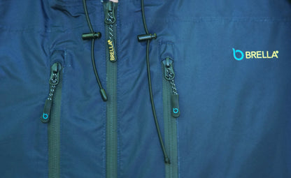 Brella 2020 -  Navy Blue Unisex Rain Jacket w/ Stars + Stripes Snap-on Sleeves - The Brella Nation