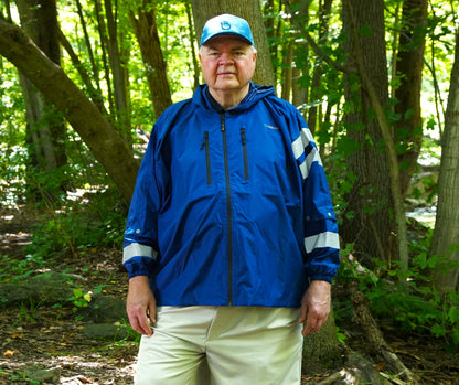Brella Blue Unisex Hybrid Rain Jacket w/ Reflective Body and Sleeve Strips