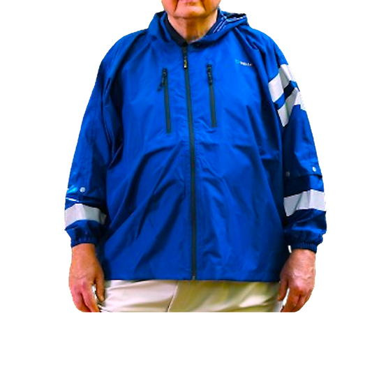 Brella 2020 Light Blue Unisex Hybrid Rain Jacket w/ Reflective Body and Sleeve Strips