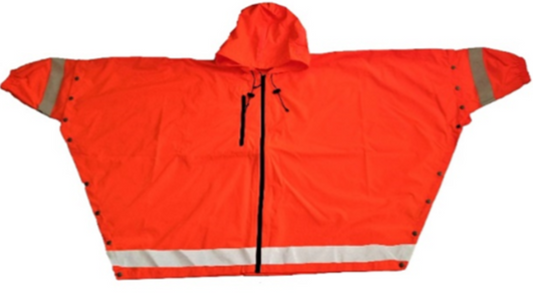 Brella Orange Unisex Hybrid Rain Jacket w/ Reflective Strips